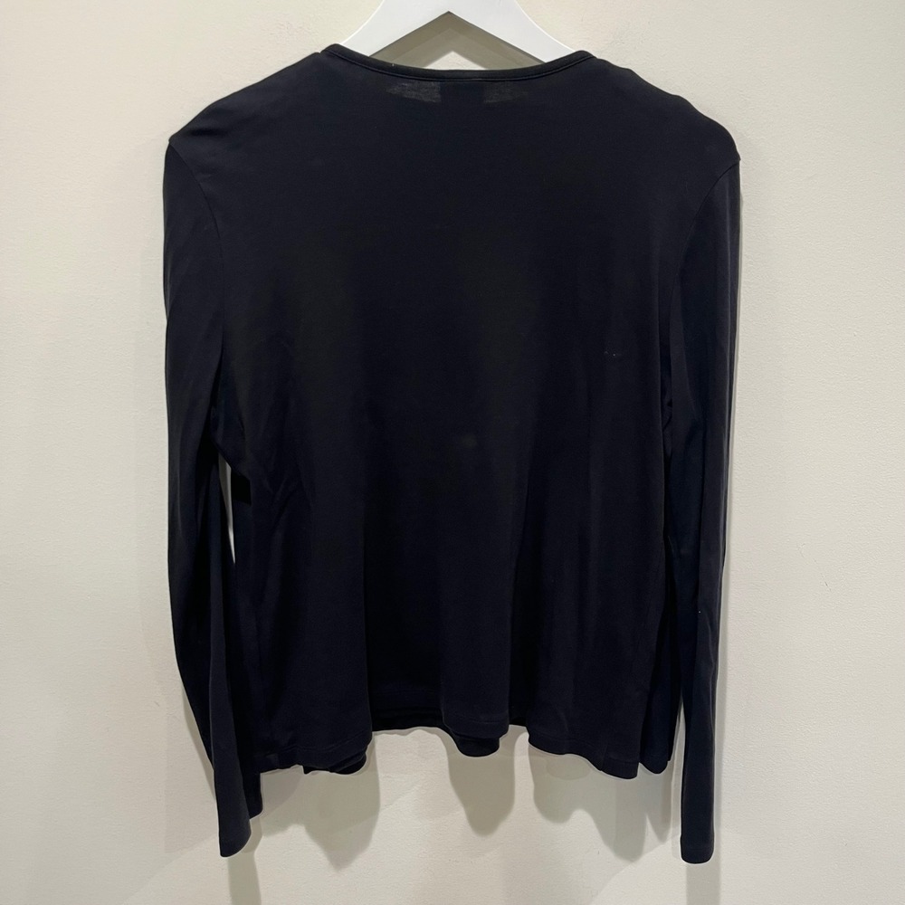 2 pc LL Bean Cardigan Tank Set Women Medium Black Supima Cotton Classic Capsule - Picture 3 of 8